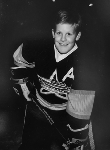 Early days playing hockey